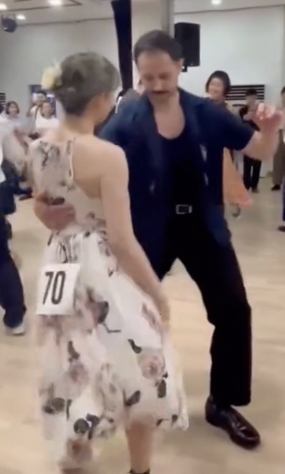 Nick dancing in guayabera